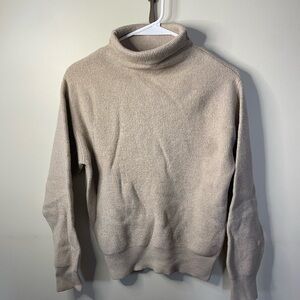 Aritzia Wilfred Soft Beige Wool Turtleneck Sweater